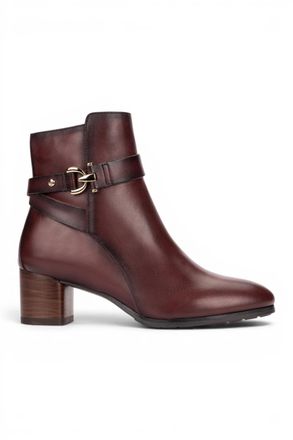 Pikolinos Pikolinos Womens Red Leather Ankle Heeled Boots - Calafat