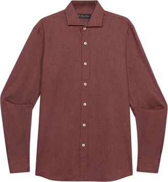 Brooks Brothers Camicia Slim Fit con Collo Italiano - - Shirts - Uomo - Marrone - S