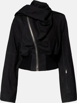Rick Owens Scarf Flight leather jacket
