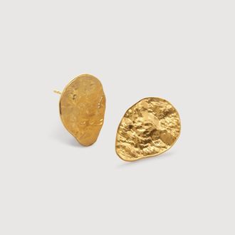 Monica Vinader Gold Capri Teardrop Stud Earrings