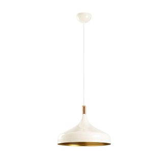 Wonderlamp L&aacute;mpara de techo blanco y dorado con pantalla de cobre