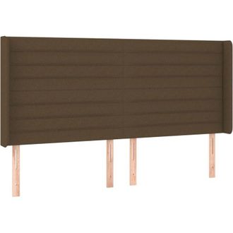 vidaXL Cabecero Con Led De Tela Marr&oacute;n Oscuro 163x16x118/128 Cm Vidaxl
