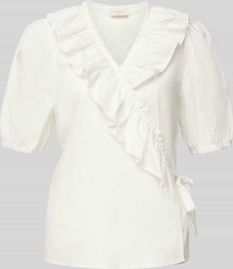 Freequent Wickelbluse mit R&uuml;schen Modell Malay in Weiss, Gr&ouml;&szlig;e XXL