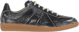 Maison Margiela Cracked Leather Low-Top Sneakers