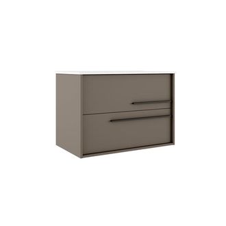 Saniclass Prime Essential Wastafelonderkast - 80x55x46cm - 2 lades - Standaard greep - MDF - taupe
