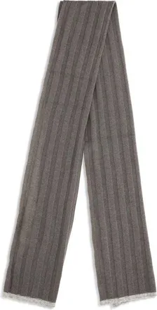 Brunello Cucinelli Ribbed Cashmere Scarf - Brown