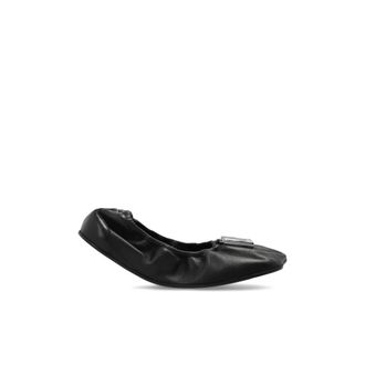 Maison Margiela Ballerinas, female, Black, Size: 7 1/2 US Leather Ballet Flats With Pendant