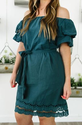 Bobeau Diem Off-The-Shoulder Dress In Blue