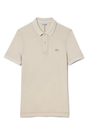 Lacoste Regular Fit Solid Cotton Polo Shirt in K8E Eco Beige at Nordstrom, Size 6