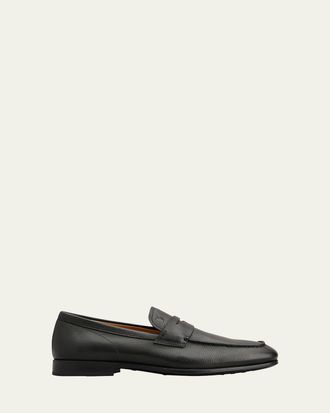 Tod's Mens Mocassino Gomma Leather Penny Loafers
