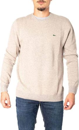 Lacoste Jacquard Gebreide Trui - Heren - Ronde hals truien - Beige - XS - Katoen - Truien & Vesten
