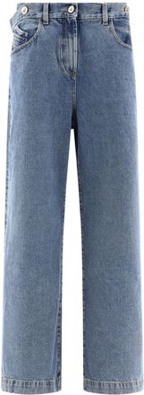 The Attico Wide Leg Denim Cotton Jeans