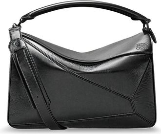 Loewe Large Puzzle Bag - Heren - Handtassen - Zwart - ONE Size - Leer - Tassen