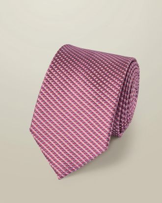 CHARLES TYRWHITT Silk Patterned Tie - Pink Size OSFA by Charles Tyrwhitt