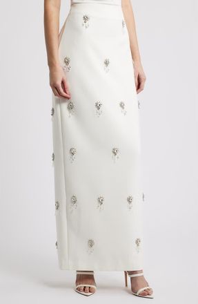 Odd Muse The Ultimate Muse Crystal Maxi Skirt in White at Nordstrom, Size Medium