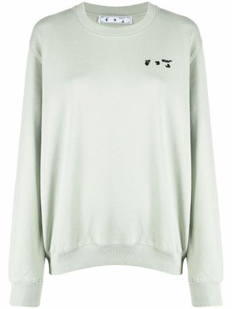 Off-white Sweater met logo - Groen