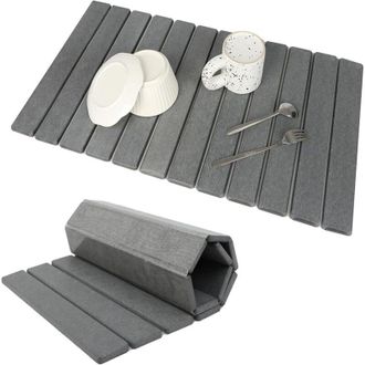 Elle Alfombrilla Tendedera Con Efecto Piedra Para Encimeras De Cocina, Superabsorbente, Apta Para Todo Tipo De Encimeras, Color Gris