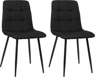 Clp Lote De 2 Sillas De Comedor Tilde Negro Tela