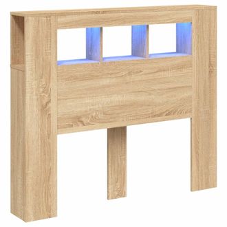 vidaXL Cabecero Led Madera Ingenier&iacute;a Roble Sonoma 120x18,5x103,5 Cm Vidaxl