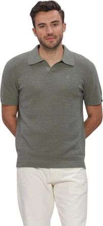 Butcher of Blue Boucle Knit Polo - Heren - Polos - Groen - 2XL - Katoen - Tops