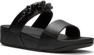 FitFlop Lulu Beaded Slides in All Black at Nordstrom, Size 10