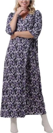 Freebird by Steven Esmee Jurk Paarse Maxi Jurk - Dames - Wikkelkleedje - Veelkleurig - M - Kleedjes