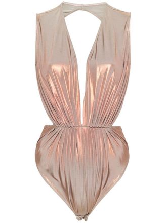 Rick Owens Gia laminated-finish bodysuit - Pink