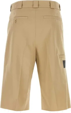 Givenchy Mens Cappuccino Polyester Blend Bermuda Shorts Beige Exterior: Cotton