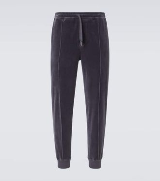 Tom Ford Pantaloni sportivi in velluto di misto cotone