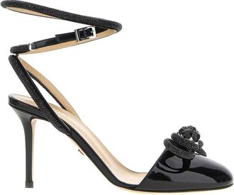 Mach & Mach Double Bow Pumps - Dames - Sandalen met hakken - Zwart - 40 EU - Leer - Schoenen