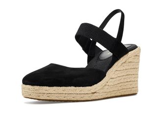Cole Haan Cloudfeel Kenna Espadrille Wedge High Womens Heels Black Suede/Elastic : 10.5 B - Medium, Leather