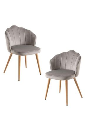 Regalos Miguel Regalos Miguel - Packs Sillas Comedor - Pack 2 Sillas Blume Terciopelo - Gris Claro