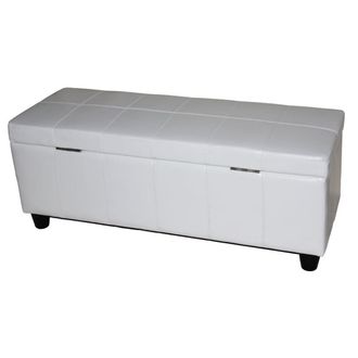 Hhg Nunca Usado] Banco Ba&uacute;l Kriens, Cuero + Polipiel, 112x45x45cm Certificado Mvg, Blanco