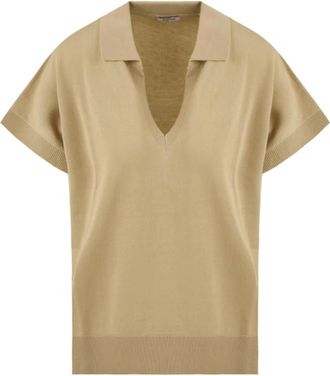 Aspesi V-neck Gebreid - Dames - V-hals truien - Beige - XS - Linnen - Truien & Vesten