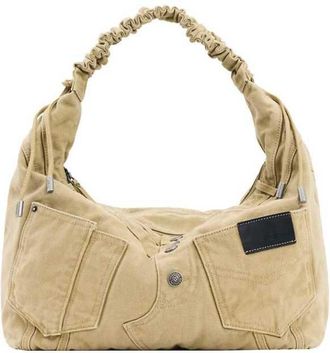 Desigual Borsa di jeans grande color panna-Neutro