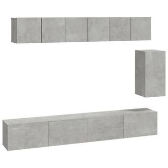Berkfield Home 6 Piece TV Cabinet Set Concrete Grey Engineered Wood