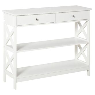 HOMCOM Mesa consola 100x30.5x80 cm blanco