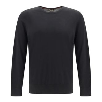 Loro Piana Trui van scheerwol - Heren - Truien - Zwart - Maat: 2XL Wol