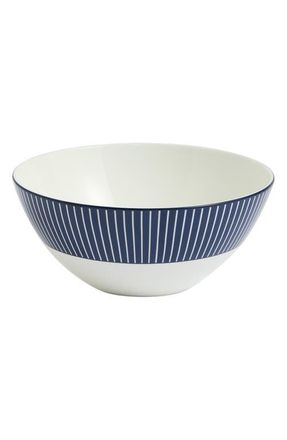 Wedgwood Gio Pinstripe Bone China Cereal Bowl in Blue Multi at Nordstrom