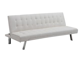 Vente-Unique Divano Letto Clic Clac In Similpelle Bianco - Guillaume