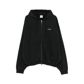 VETEMENTS Hoodies & sweatvesten, Heren, Zwart, M, Katoen, Embroidered Definition Zip-Up Hoodie