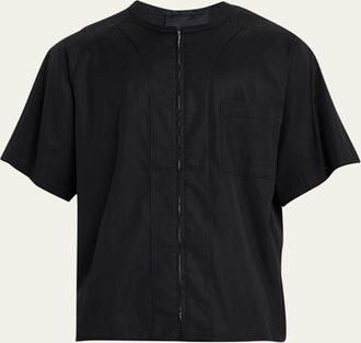 3.1 Phillip Lim Mens Zip-Front Baseball Shirt