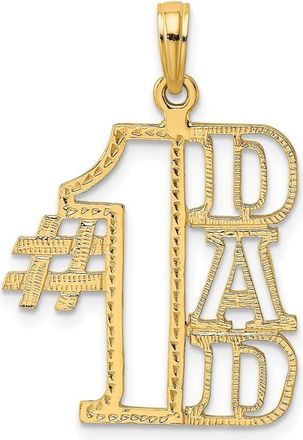 Diamond2Deal 14k Yellow Gold 1 DAD Cut-out Charm Pendant