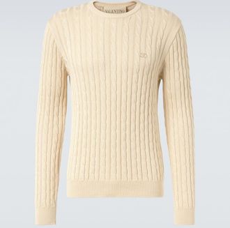Valentino Pullover VLogo in cotone a trecce