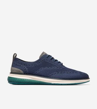 Cole Haan Mens &Oslash;riginal Grand Energyweave Stitchlite Wingtip Oxford Shoes - Blue Size 11.5