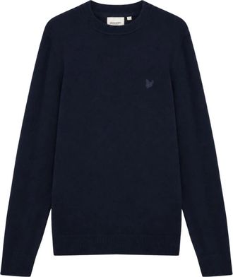 Lyle & Scott Kn 2200V Katoen Merinowol Volledige Rits - Heren - Ronde hals truien - Blauw - S - Katoen - Truien & Vesten