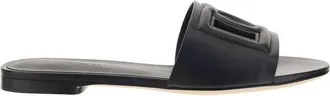 Dolce & Gabbana Black Calf Leather Bos Taurus Womens Sandals