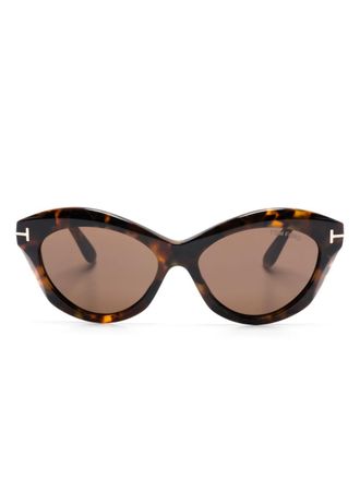 Tom Ford Eyewear Occhiali da sole a farfalla - Marrone