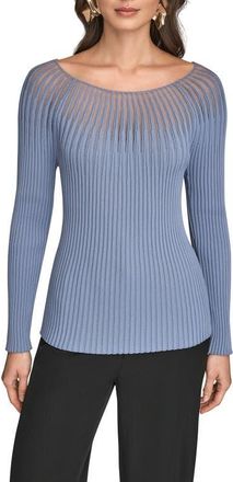 DKNY Mixed Media Knit Top in Tempest at Nordstrom, Size X-Large