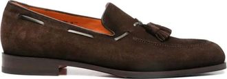 Santoni Sailor Shoes, male, Brown, Size: 12 1/2 US Square-toe Tassel Loafer
